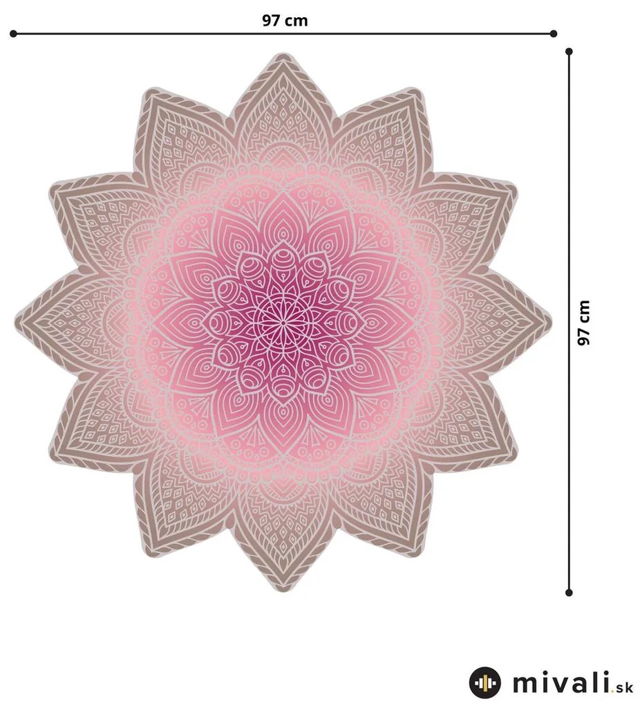 Samolepky na stenu - Mandala hnedo-ružová