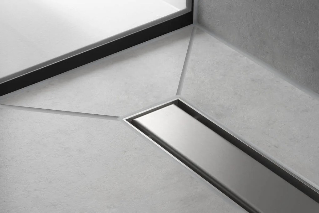 Hansgrohe RainDrain Match, vrchná sada sprchového žľabu 600 s výškovo nastaviteľným rámom, kartáčovaná nerezová oceľ, HAN-56036800