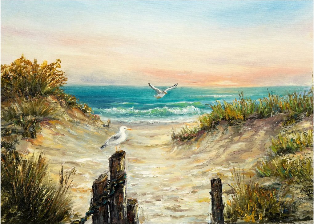 Sklenený obraz - Piesočná pláž (70x50 cm)