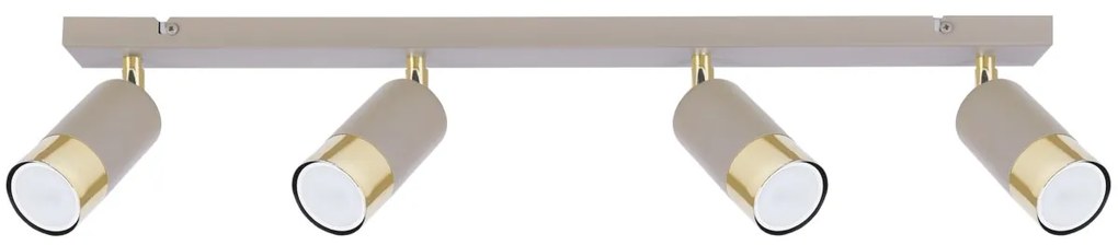 Bodové svietidlo Hugo, 4x béžové/zlaté kovové tienidlo, (možnosť polohovania)