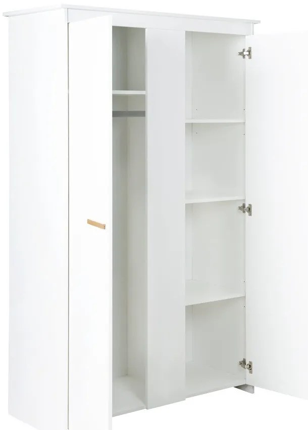 Biela detská šatníková skriňa 119x190x52 cm Anton – Roba