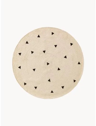 Ručne tkaný okrúhly detský koberec z juty Pippa