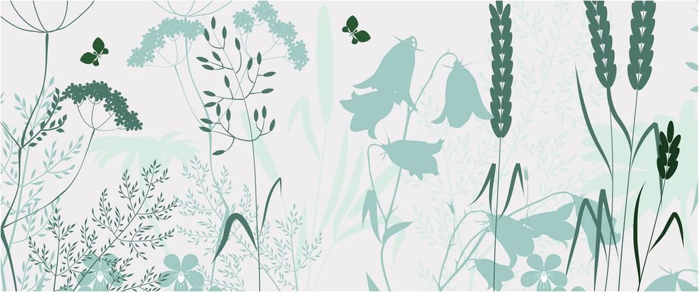 Obraz - Lúka vektor (120x50 cm)