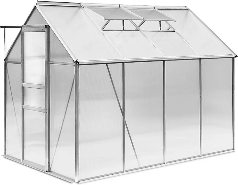 Jurhan Záhradný skleník z polykarbonátu Aluminium M3 - 250 x 190 x 190 cm bez zakladne