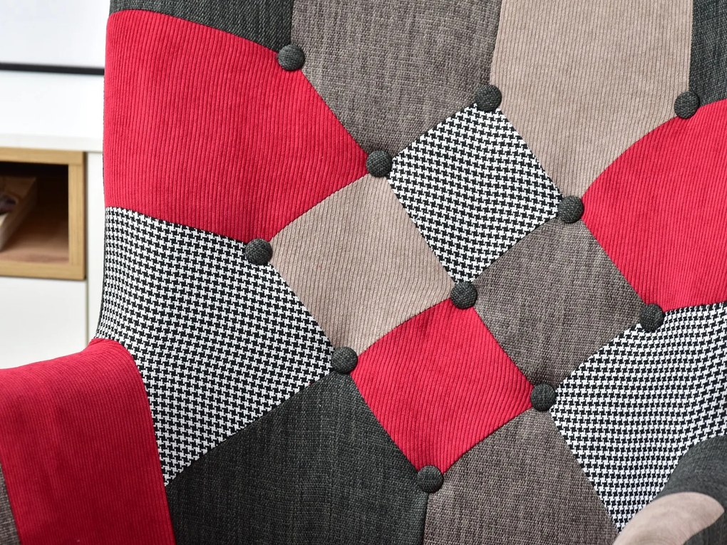 Kreslo Sibyla (patchwork + buk + čierna). Akcia -21%. Vlastná spoľahlivá doprava až k Vám domov. 1110393