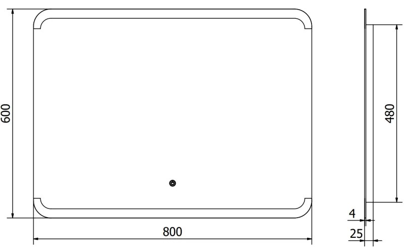 Mexen Nida, LED kúpeľňové zrkadlo s podsvietením 80x60 cm, 6000K, ochrana proti zahmlievaniu, 9806-080-060-611-00