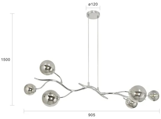 Brilagi - LED Luster na lanku MISTEL 6xG9/3W/230V lesklý chróm/dymová