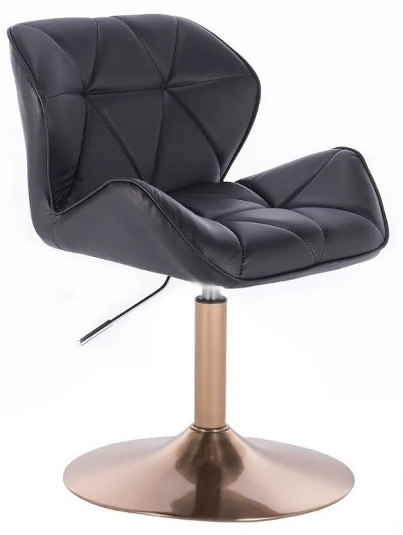 LuxuryForm DESIGN Stolička MILANO na zlatom tanieri - čierna
