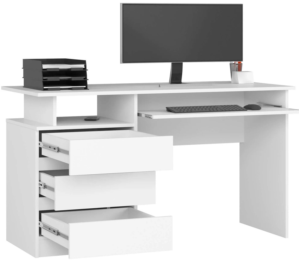 PC stolík Bronte (biela). Akcia -13%. Vlastná spoľahlivá doprava až k Vám domov. 1128511