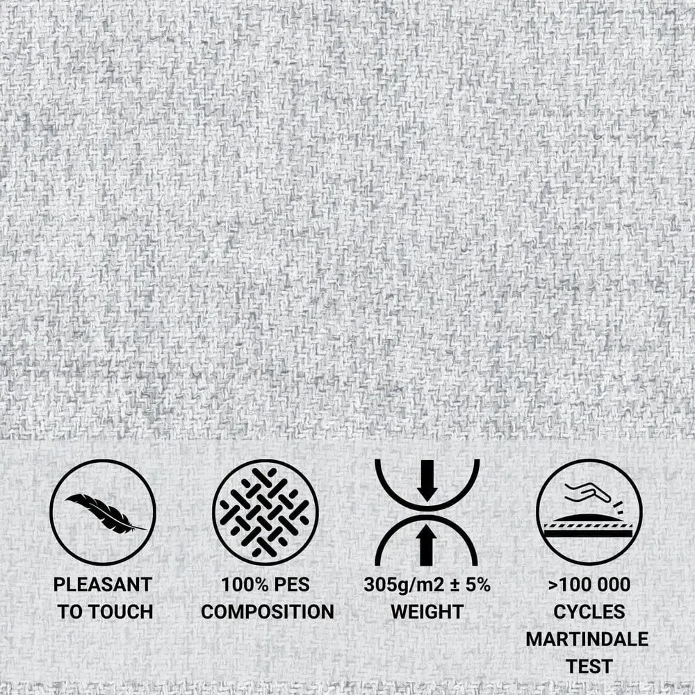 Svetlosivá čalúnená dvojlôžková posteľ s úložným priestorom s roštom 140x200 cm Baleine – Maison de Rêve