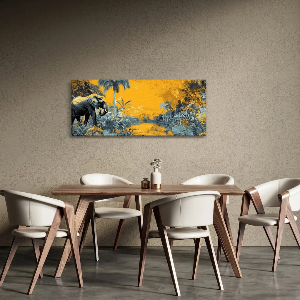 Obraz - Slon v prírode (120x50 cm)