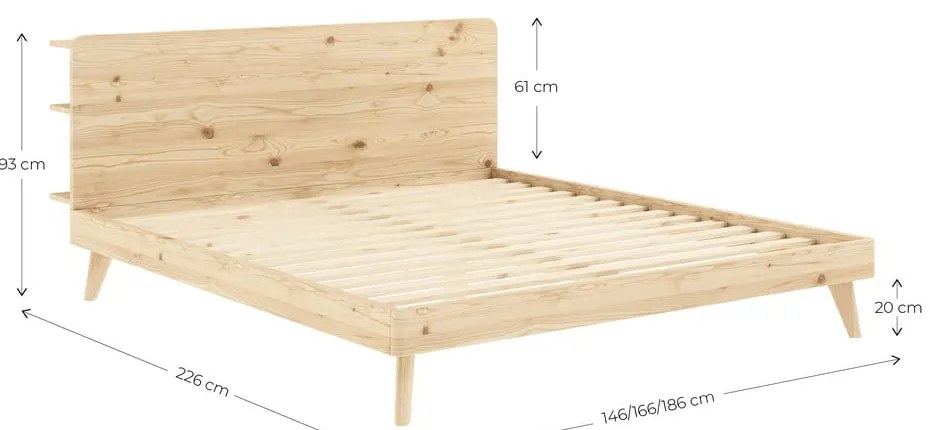 Dvojlôžková posteľ z borovicového dreva s roštom 180x200 cm Retreat – Karup Design