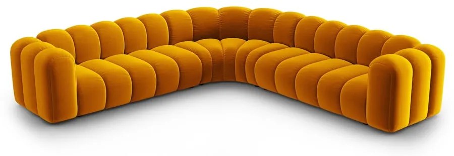 Žltá zamatová modulárna rohová pohovka Lupine – Micadoni