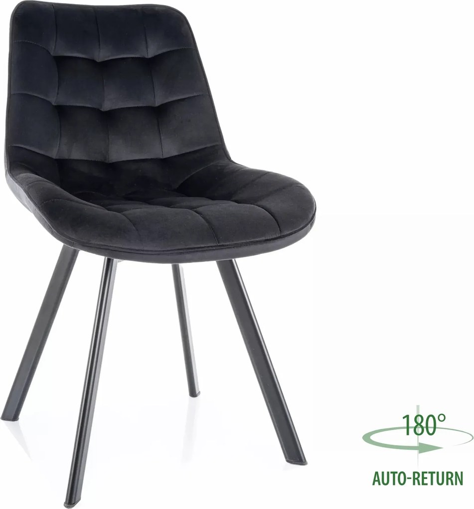 SI Monti Velvet stolička čierna
