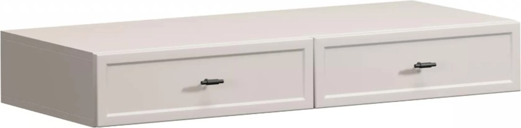 Závesný toaletný stolík Lorini 100 cm - kašmírová / čierne úchytky T