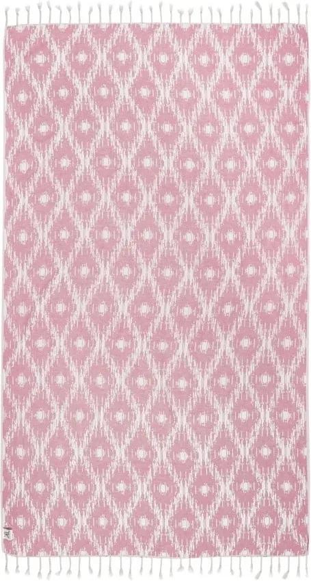 Ružová hammam osuška Kate Louise Calypso, 165 × 100 cm