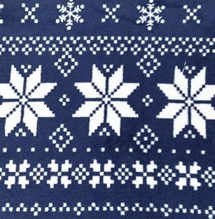 Deka NORDIC 170x200 cm - vianočný vzor - tmavo modrá