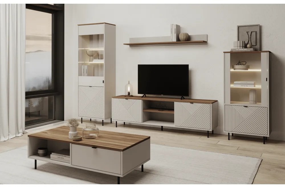 Skriňa EYCO 1D1W, kašmír/dub Castello