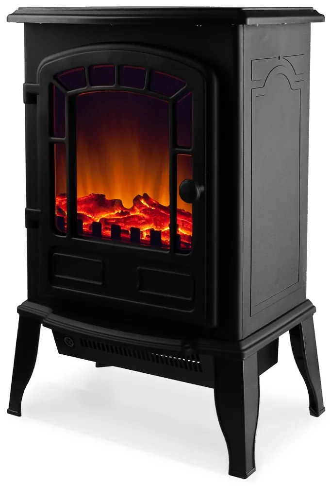 InternetovaZahrada Elektrický krb s vyhrievaním ventilátora a ohňom 2000W Čierny