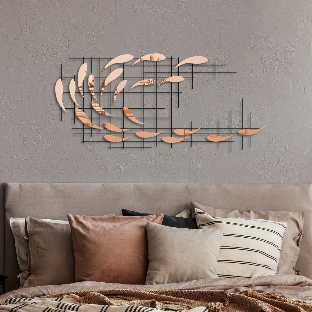 Nástenná kovová dekorácia Sheen 2 zlatá/čierna