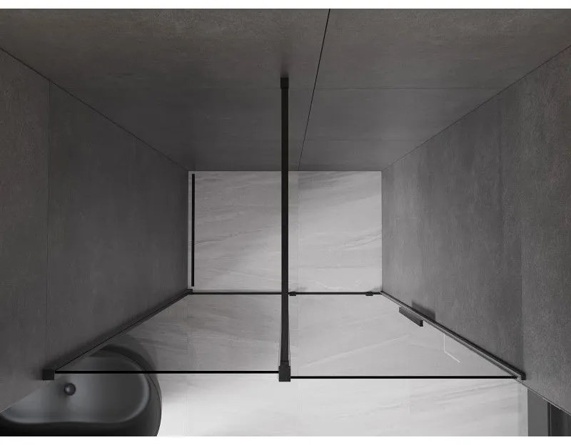 Mexen Velar, posuvné sprchové dvere do otvoru 160 cm, 8mm šedé sklo, čierna matná, 871-160-000-41-70