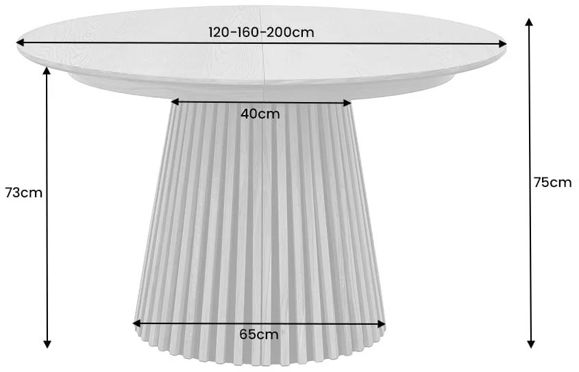 Rozťahovací jedálenský stôl Ali Wood 120-160-200 cm prírodný dub