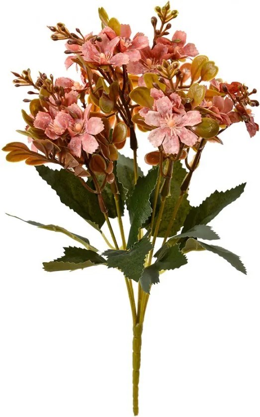 Dekorácia svetlo červená umelá kvetina - 10*10*33 cm