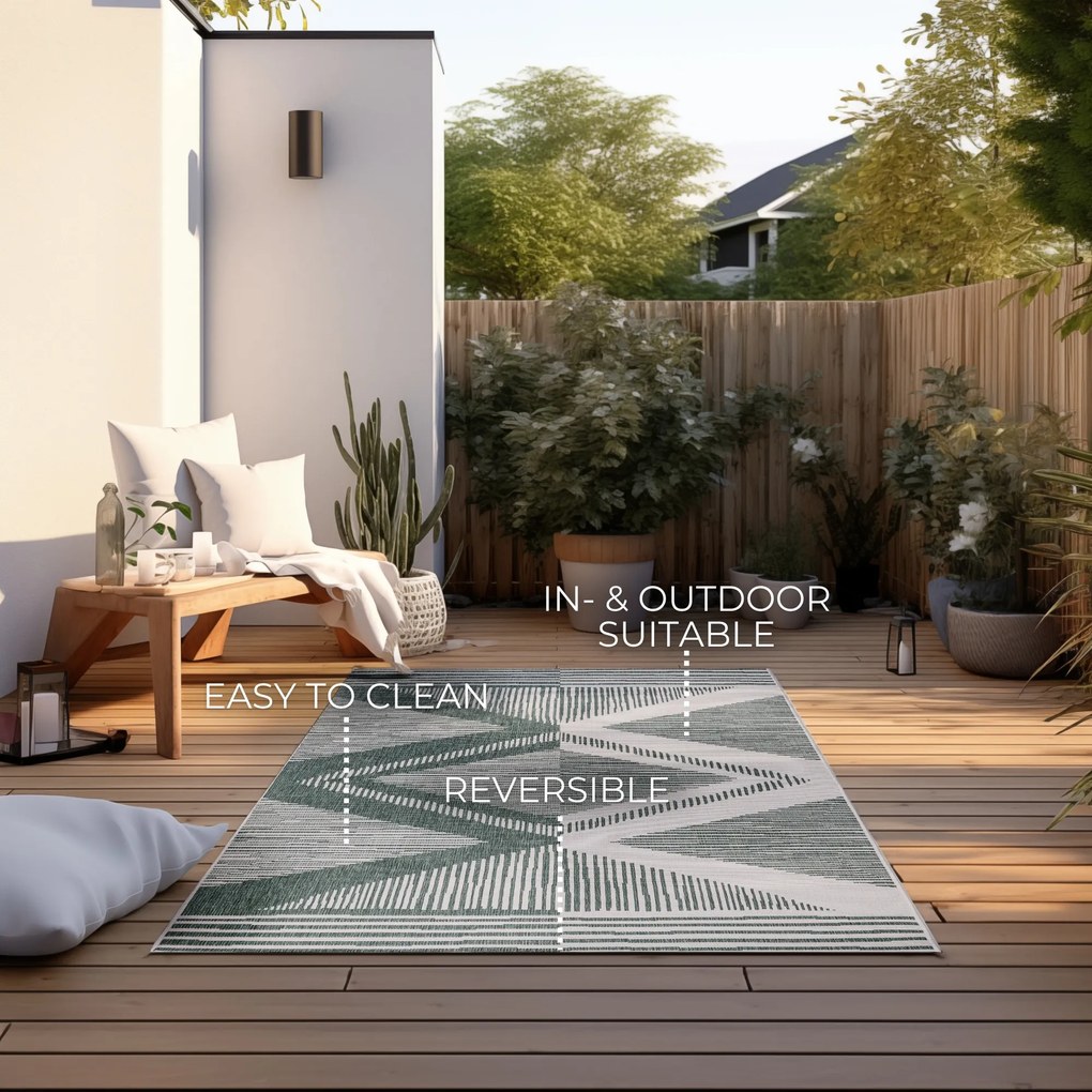 Kusový koberec Gemini 106015 Green z kolekcie Elle – na von aj na doma, 120x170, zelená, chodba / predsieň, ELLE Decoration