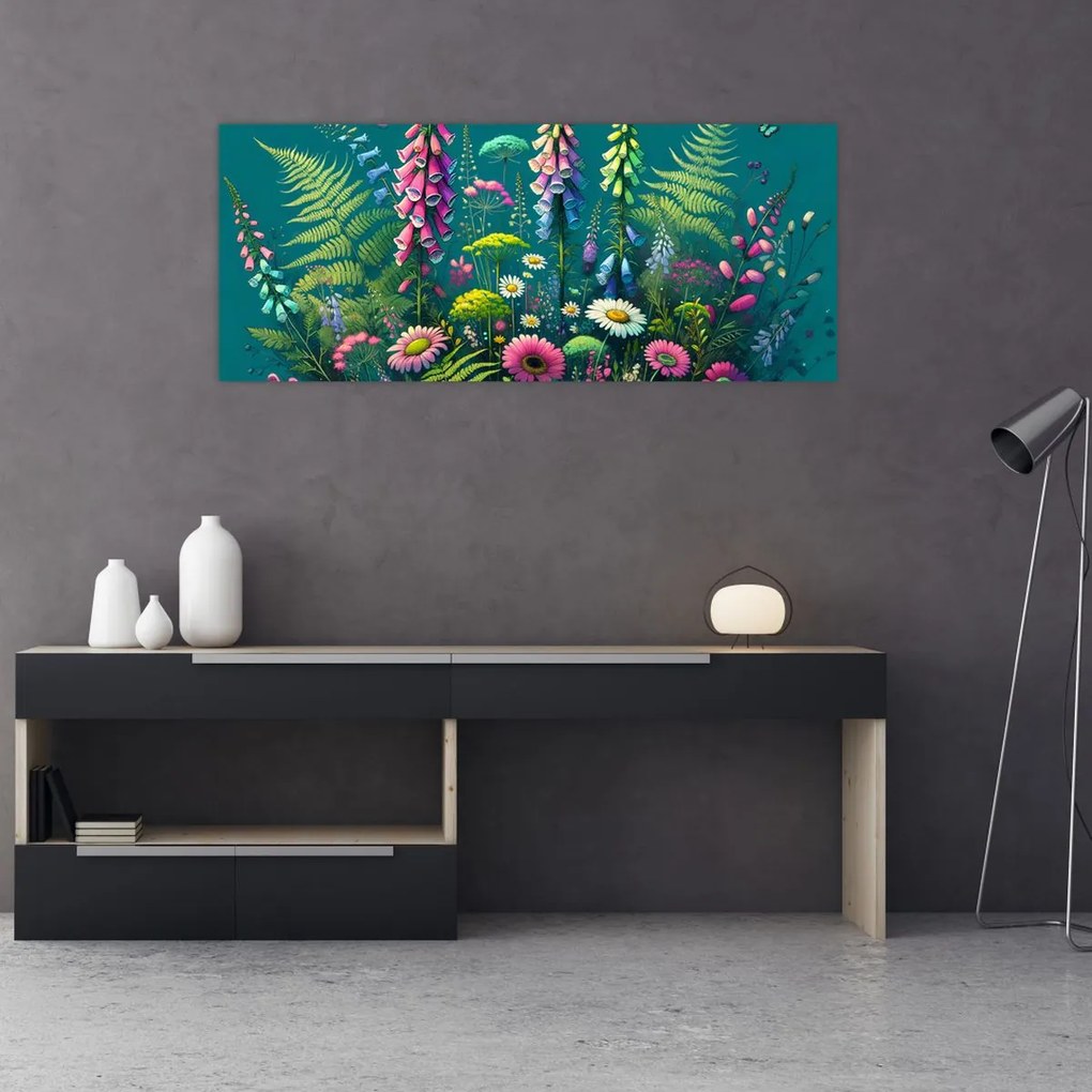 Obraz - Lúčne kvety (120x50 cm)