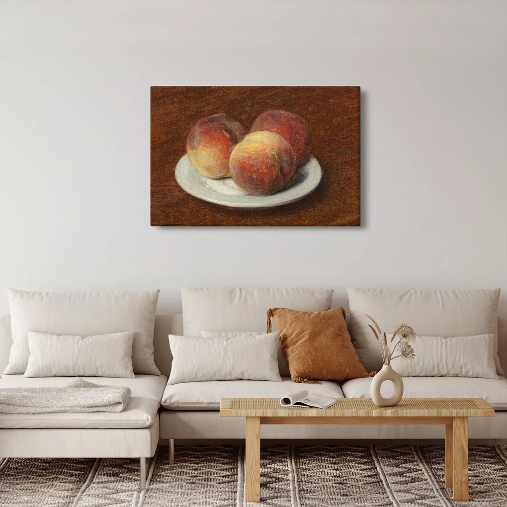 Obraz - Henri Fantin-Latour, Three Peaches on a Plate, reprodukcia (90x60 cm)
