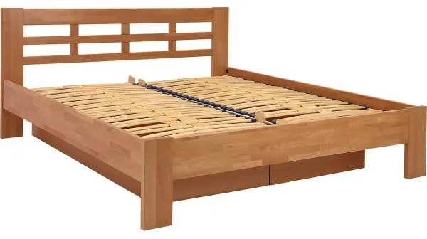 Dvojlôžková posteľ z masívu s úložným priestorom ANGELA 180x200 cm slivka