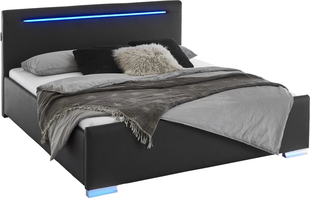 XXXLutz ČALÚNENÁ POSTEĽ, 180/200 cm, čierna Boxxx - Online Only spálne - 000101026603