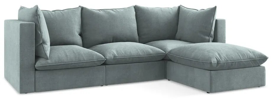 Modrá rohová pohovka (pravý roh/s leňoškou) Manao – Makamii