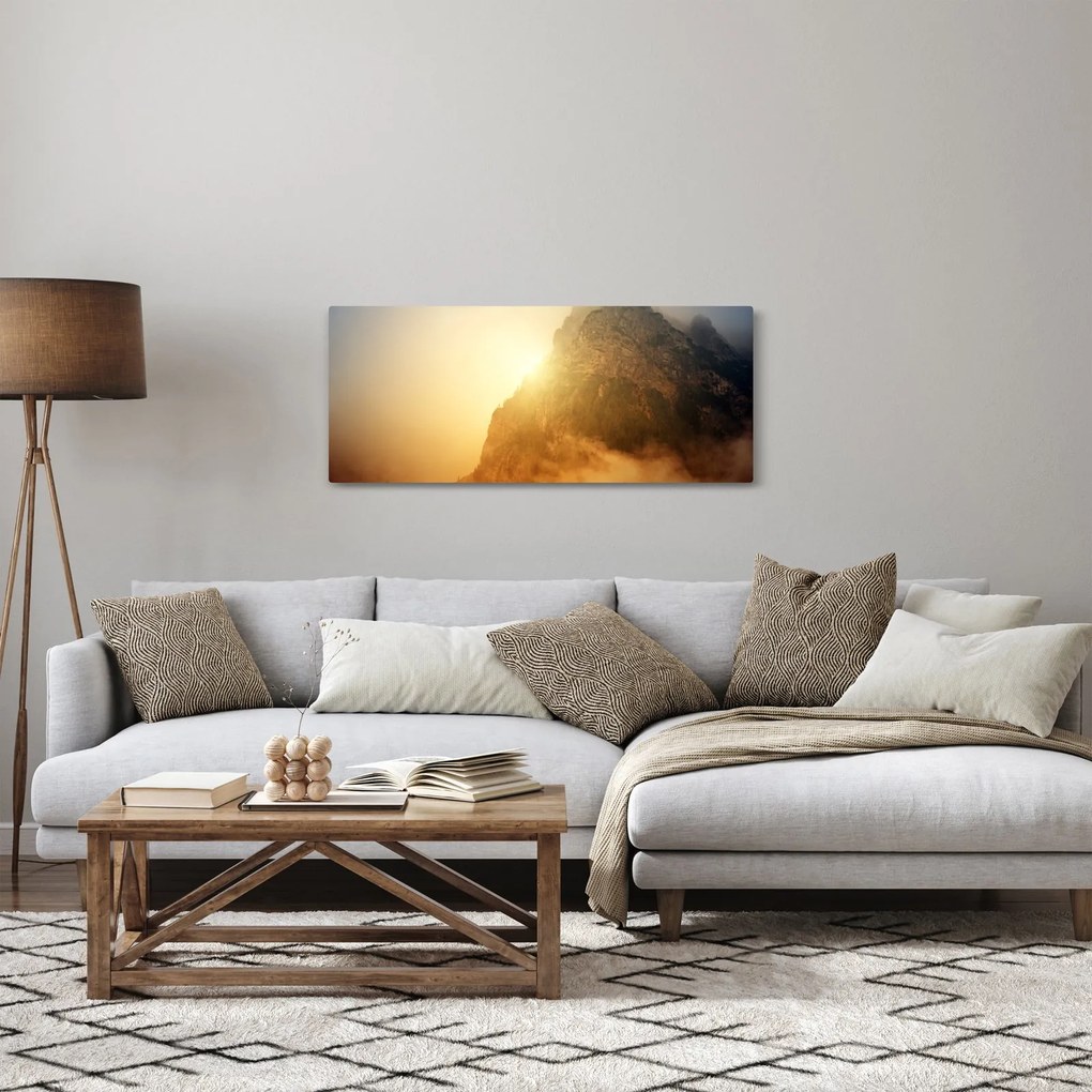Obraz hory v hmle (120x50 cm)