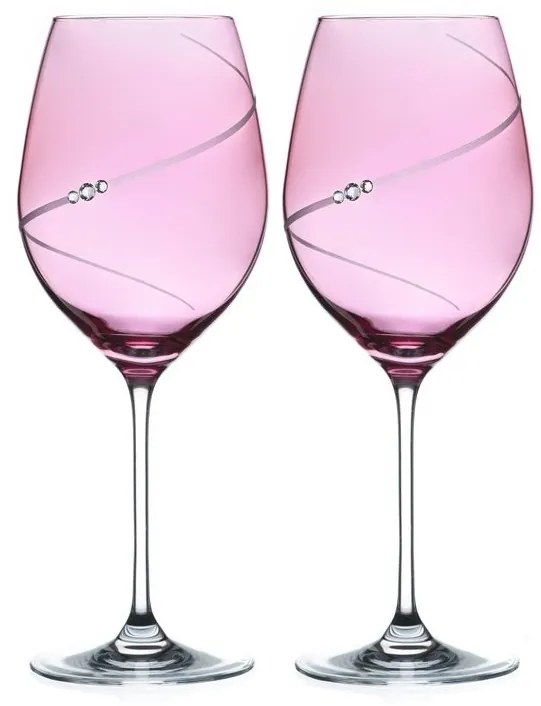 Diamante poháre na červené víno Silhouette City Pink s kryštály Swarovski 470 ml 2KS
