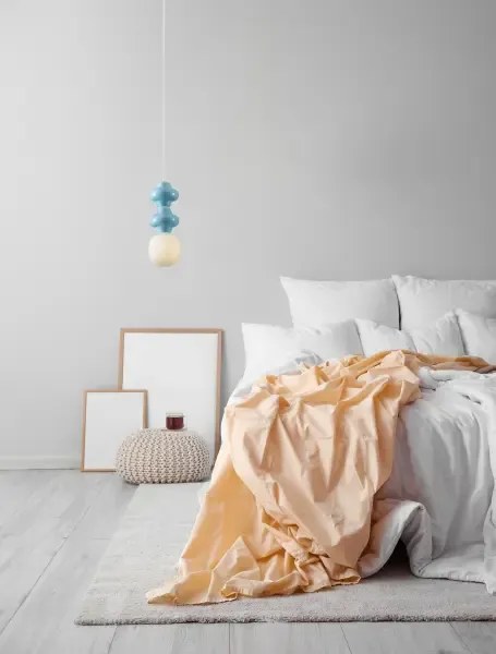 LED modro-biely moderný luster Clio 2