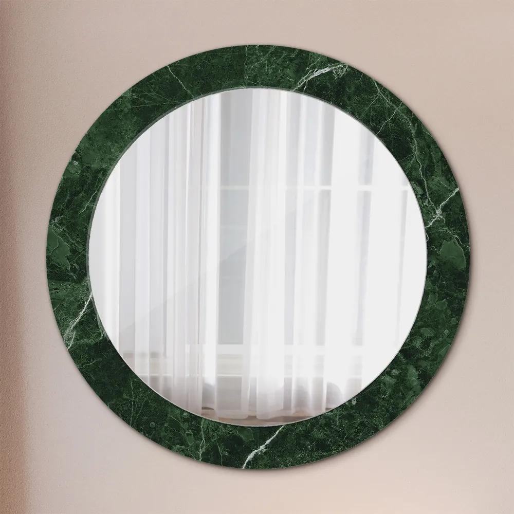 Okrúhle ozdobné zrkadlo na stenu Zelený mramor fi 70 cm