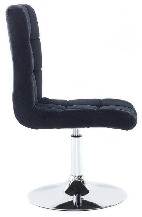 LuxuryForm DESIGN Stolička TOLEDO VELUR na striebornom tanieri - čierna