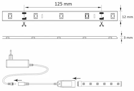 RGB LED Stmievateľný vonkajší pásik Wi-fi LED/8W IP65 2 m Tuya