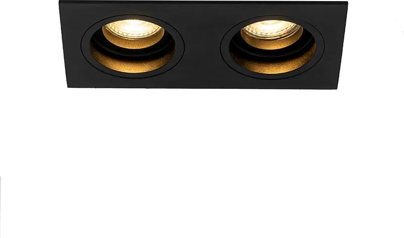 Inteligentné zapustené bodové svietidlo čierne obdĺžnikové nastaviteľné vrátane 2 WiFi GU10 - Chuck