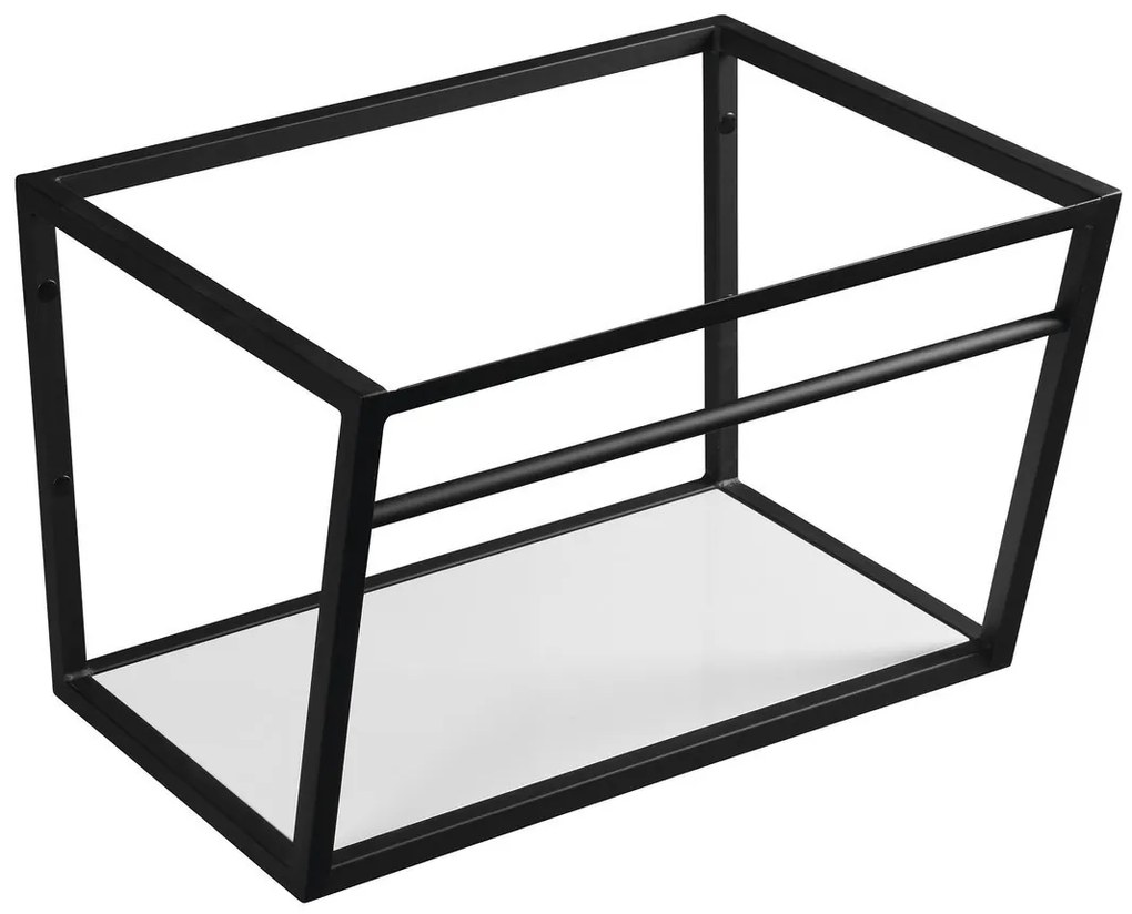 Sapho Sapho, SKA konzola pod umývadlo 600x400x460mm, čierna mat, s bielou MDF policou, SKA101