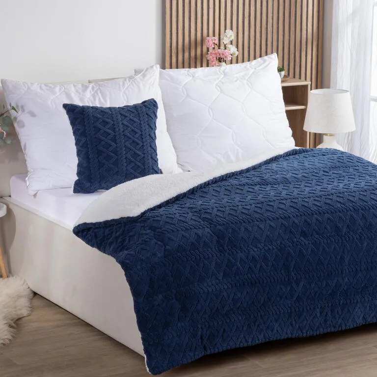 Prešívaná baránková súprava INVERNO tmavo modrá