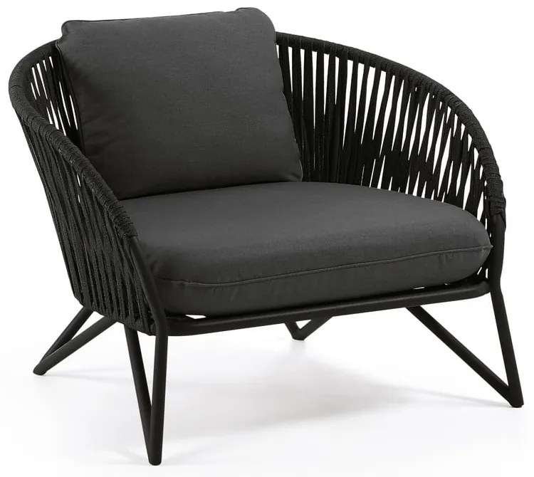 Čierne záhradné kreslo Kave Home Branzie