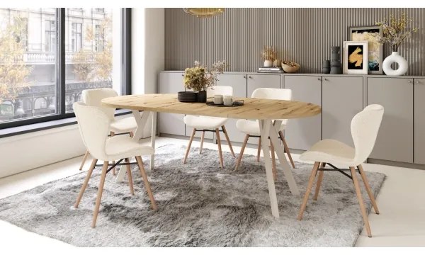 Rozkladací jedálenský stôl ARTUR dub artisan/béžová
