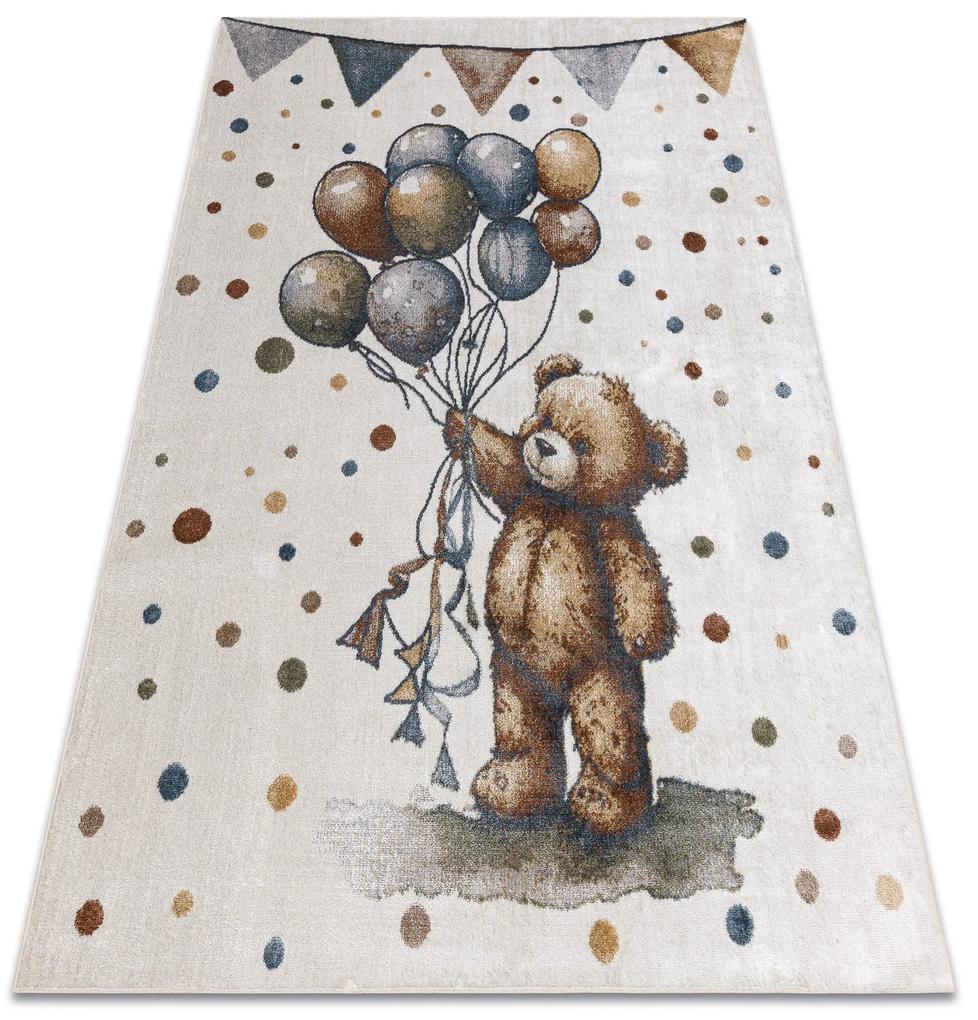 Koberec BONO 9614 medveď, balóny krém / svetlo šedá Veľkosť: 180x270 cm