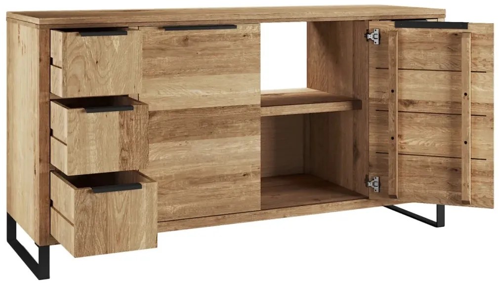 furniture-nabytek.cz - Masivní koupelnová skříňka Sydney z divokého dubu, olejovaná, hnědá – 138×45×74 cm