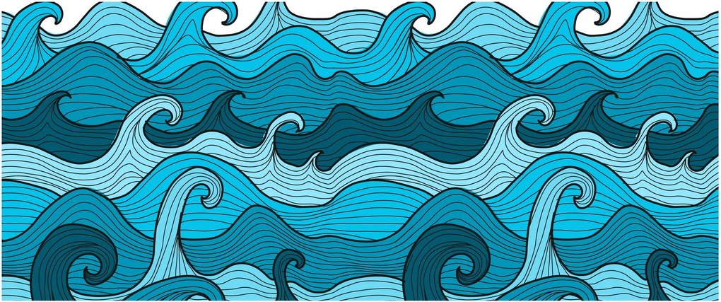 Obraz - Abstrakcia, more (120x50 cm)