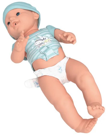 Playtive Cikajúca bábika Toni, 40 cm (tyrkysová) (100367685)