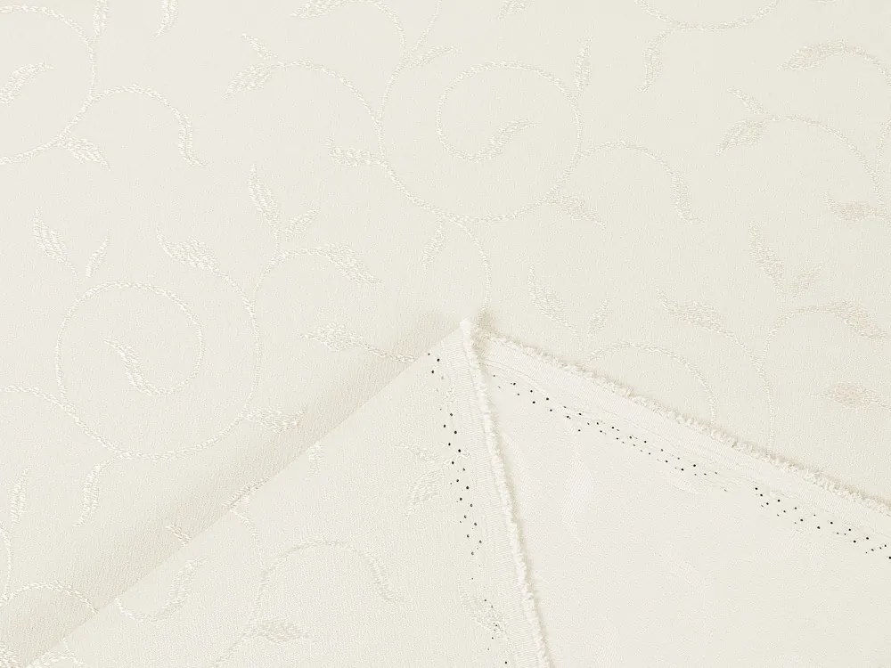 Biante Dekoračný záves TF-026 Popínavé lístky - smotanový 150x150 cm