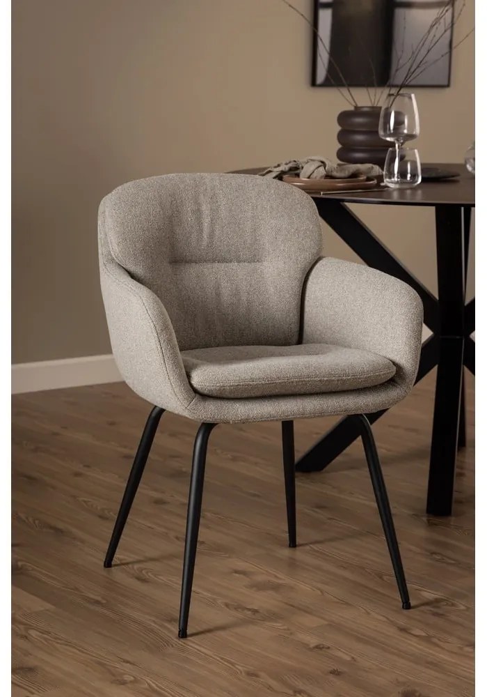 Béžové čalúnené jedálenské kreslo s podrúčkami Dora – Actona